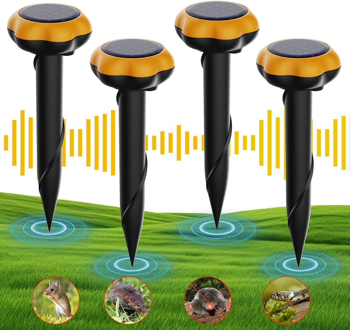Foto del producto · Ahuyentador solar para topos · 4 unidades